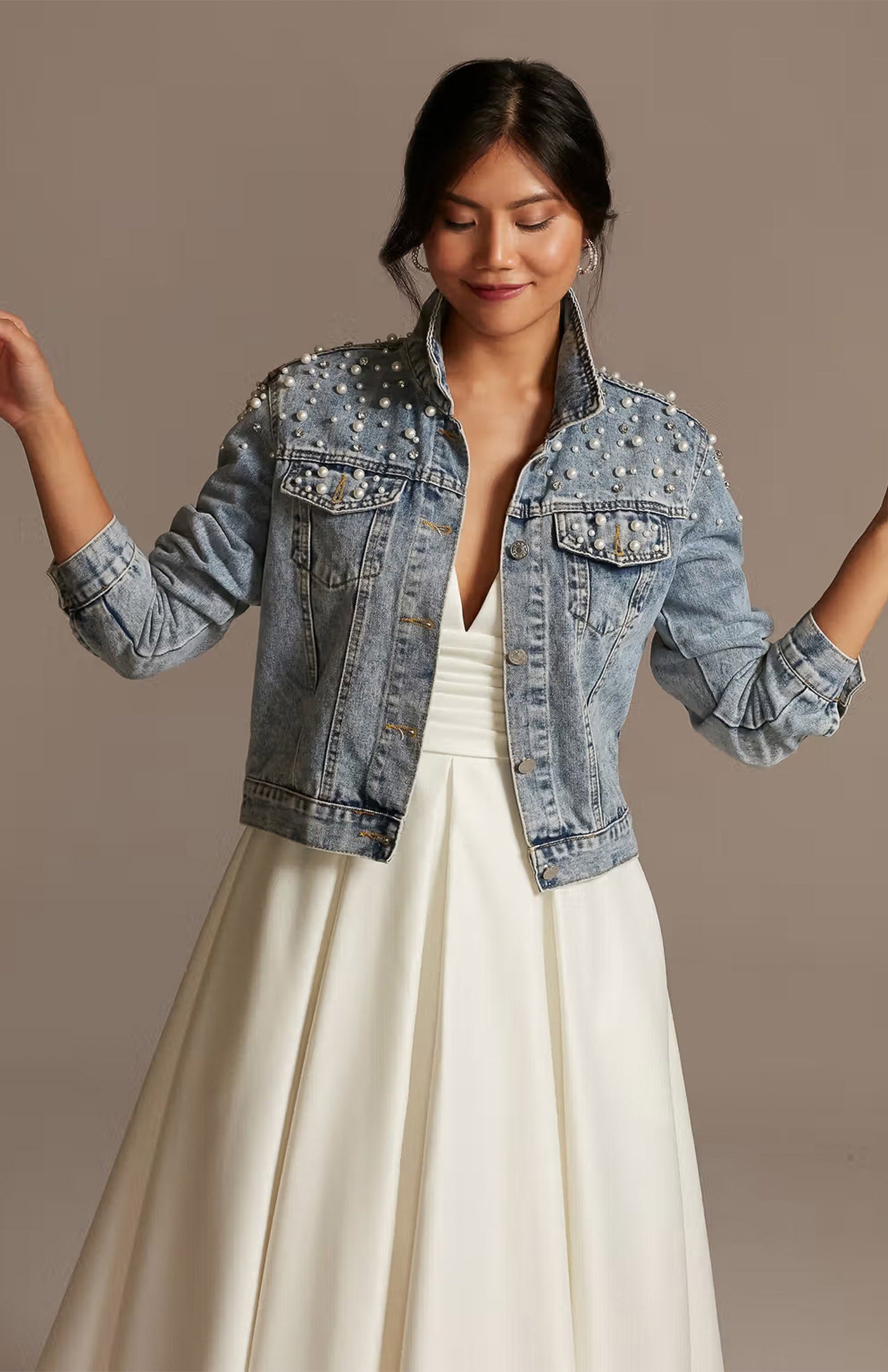 Wifey Denim Jacket | Bridal Custom Pearl & Rhinestone