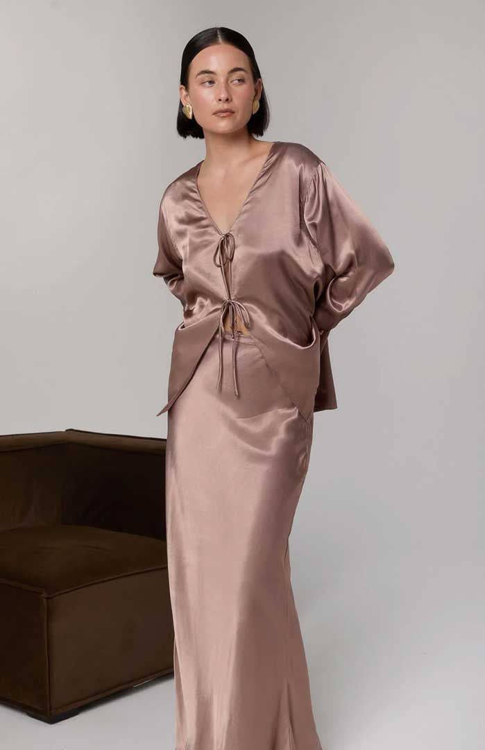 Mocha Muse | Women's Satin Co-ord Set