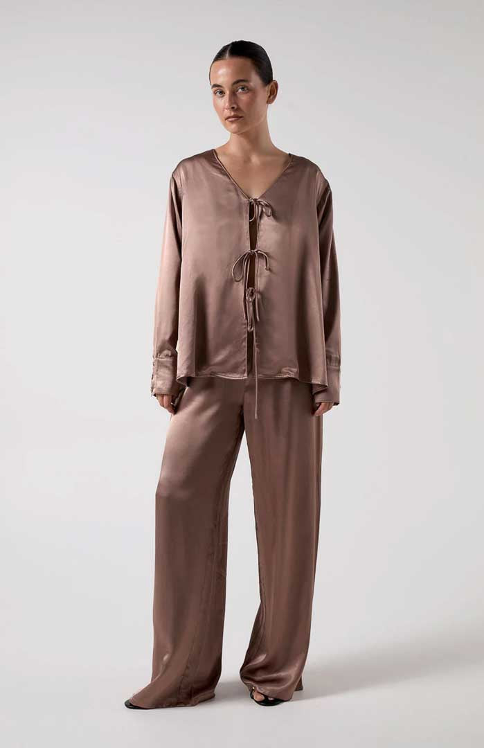 Mocha Muse | Women's Satin Co-ord Set