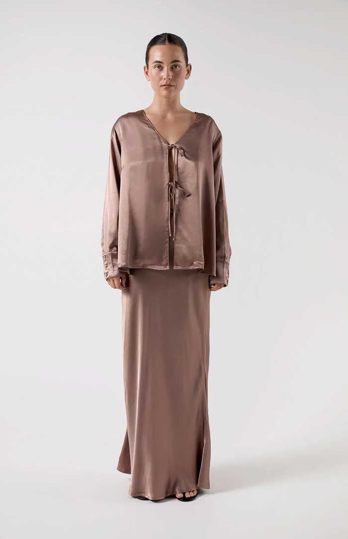 Mocha Muse | Women's Satin Co-ord Set