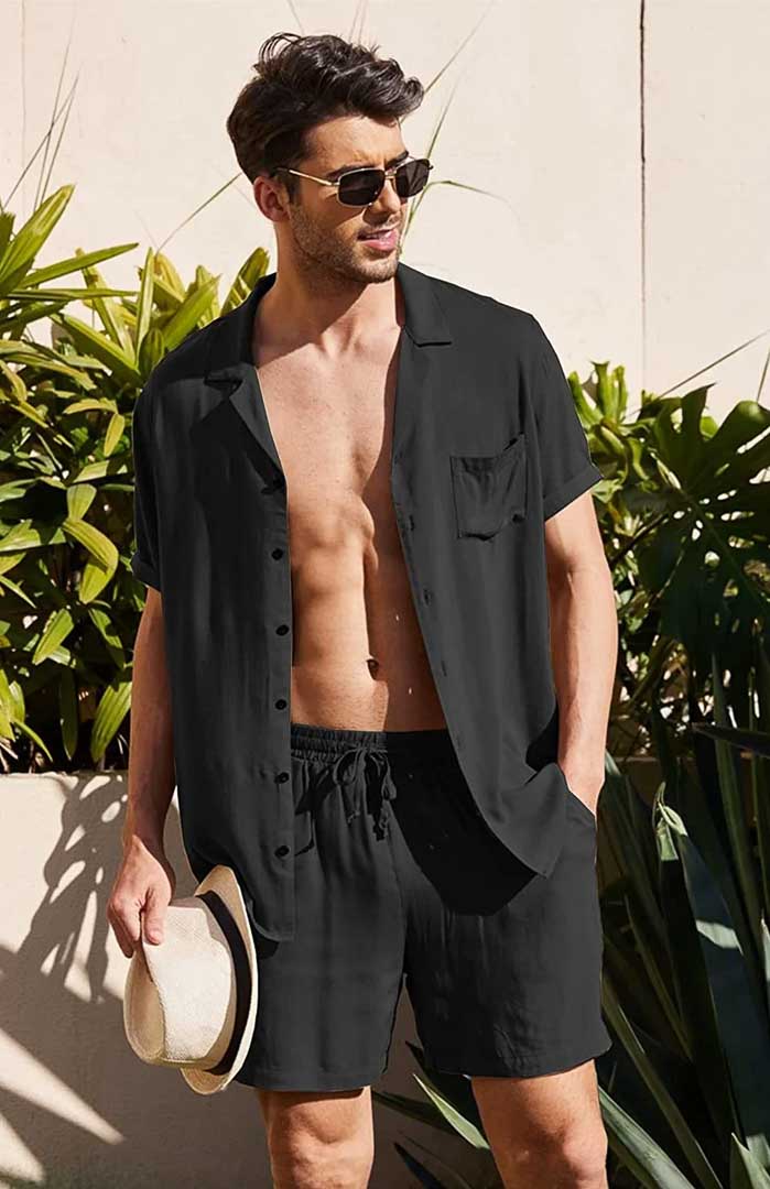 Midnight Mojito | Men's Black Egyptian Cotton Co-ord Set