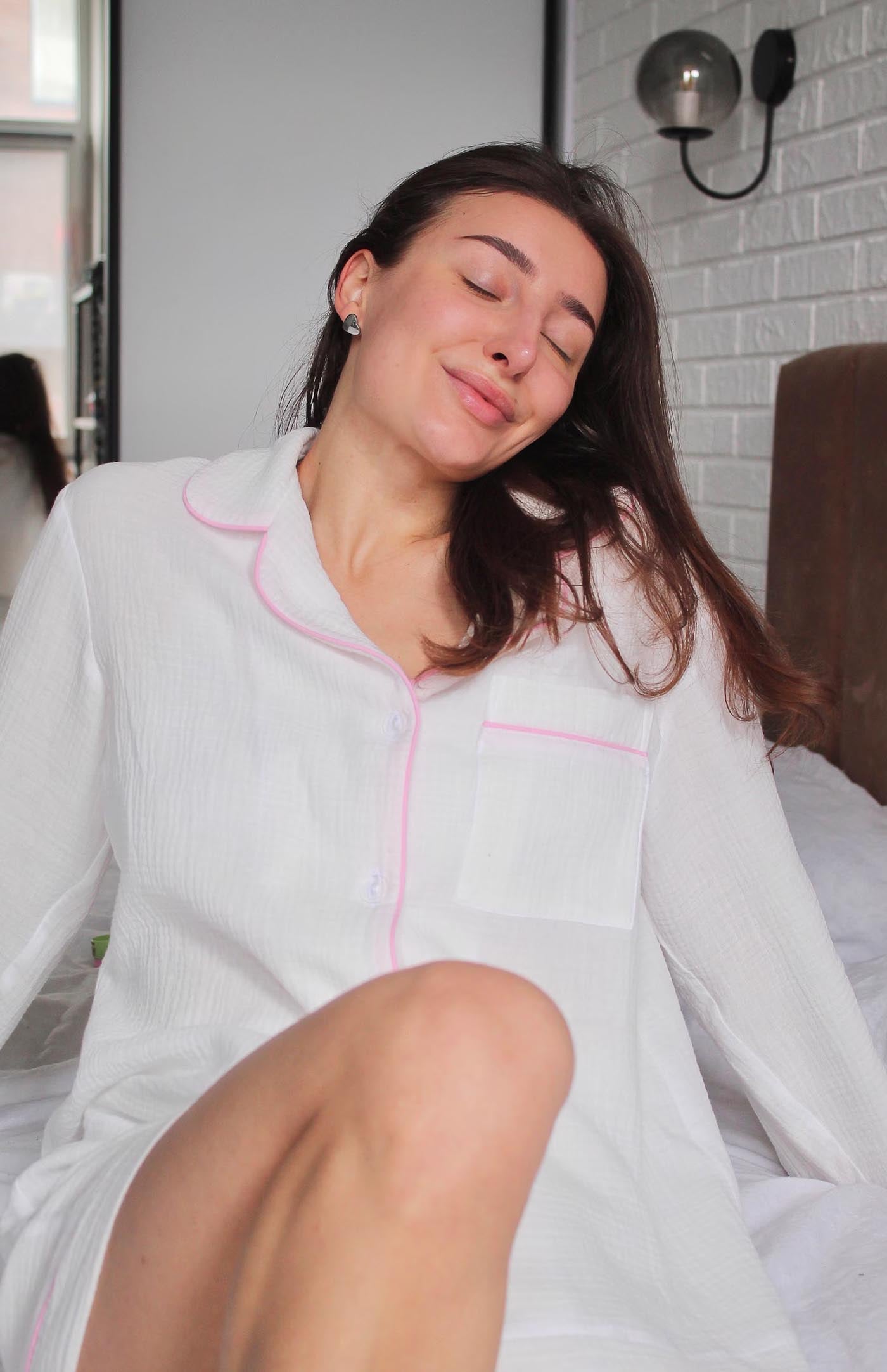 Pink Minnie | 100% Cotton White Co-ords Pink Detailing