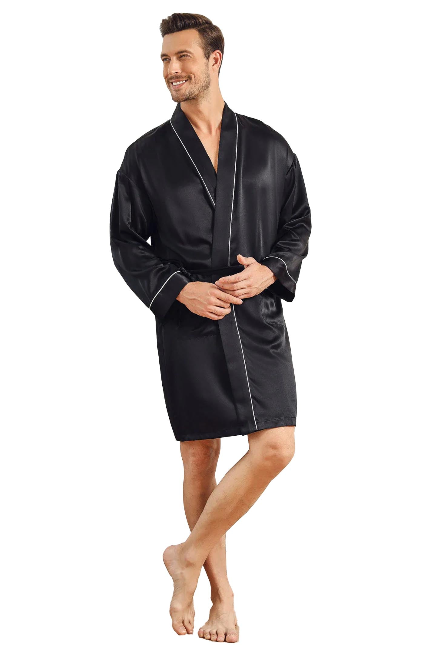 Black Satin Robe