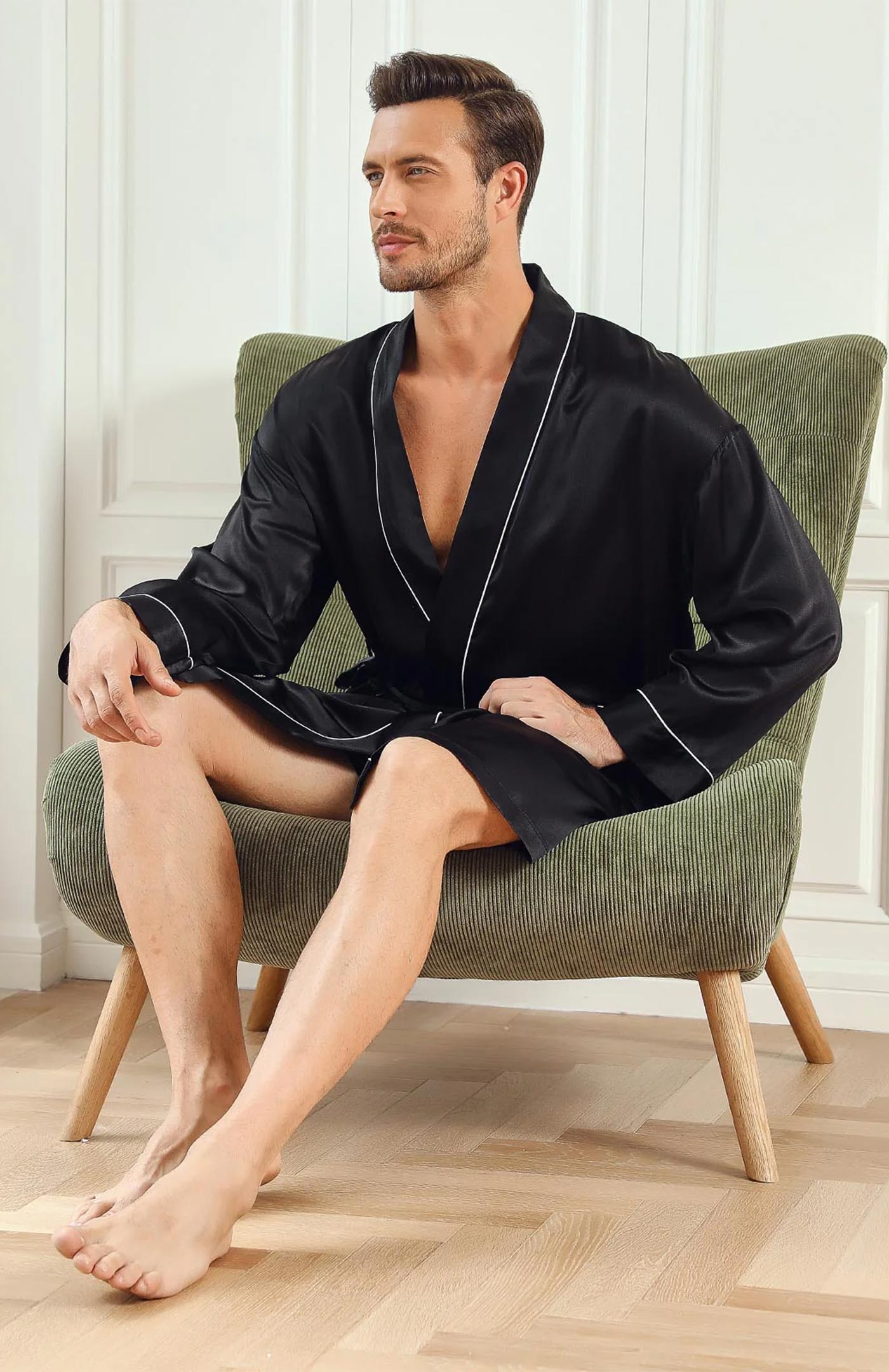 Black Satin Robe