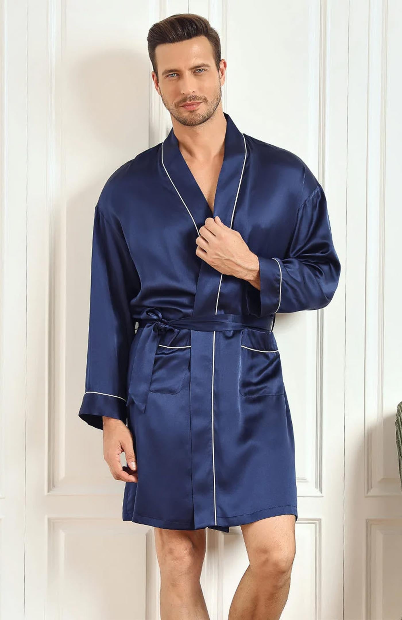 Blue Satin Robe