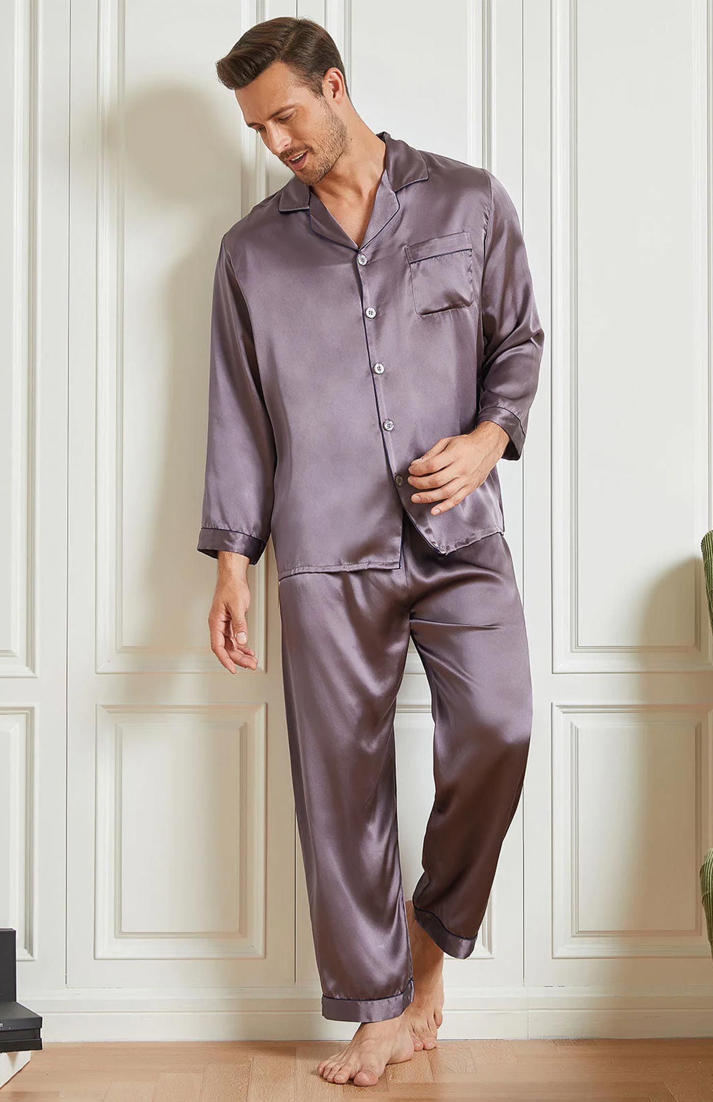 Platinum Plum | Regal Satin Loungewear Set