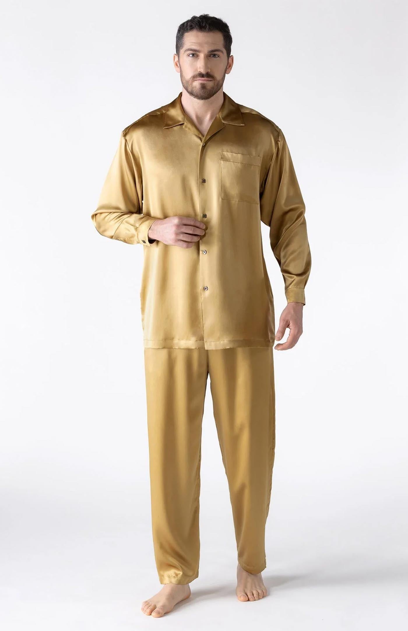 Sunlit Satin | Gold Satin Loungewear Set