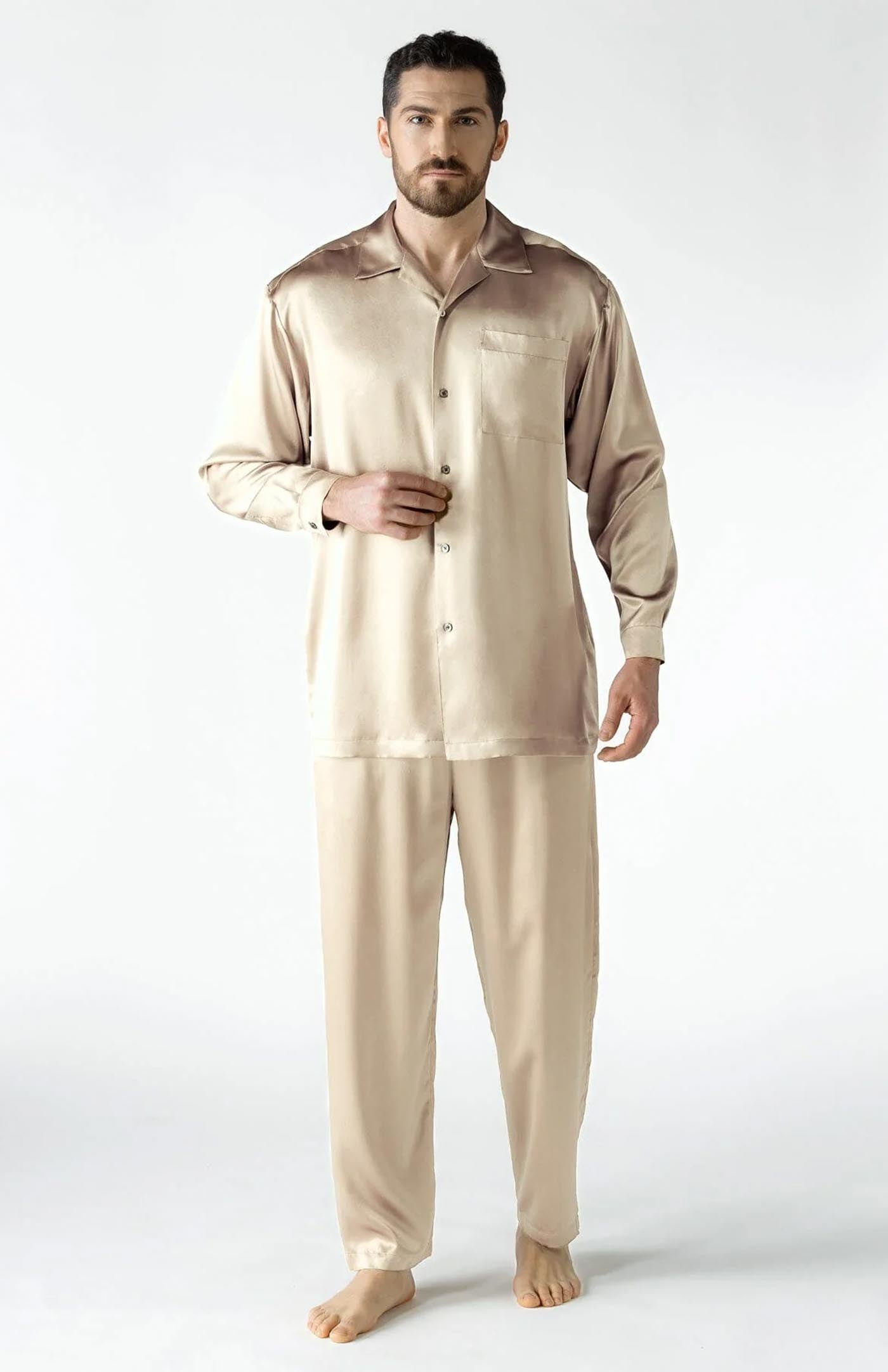 Champagne Shower | Champagne Satin Loungewear Set