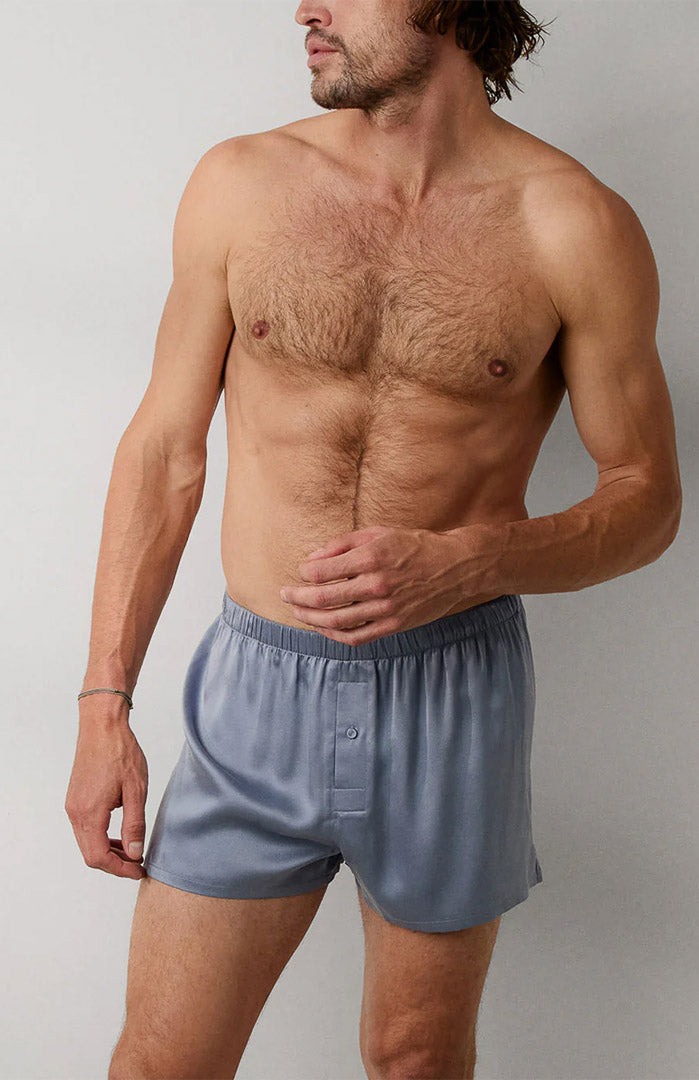 Sky Breeze | Light Blue Satin Boxer Shorts