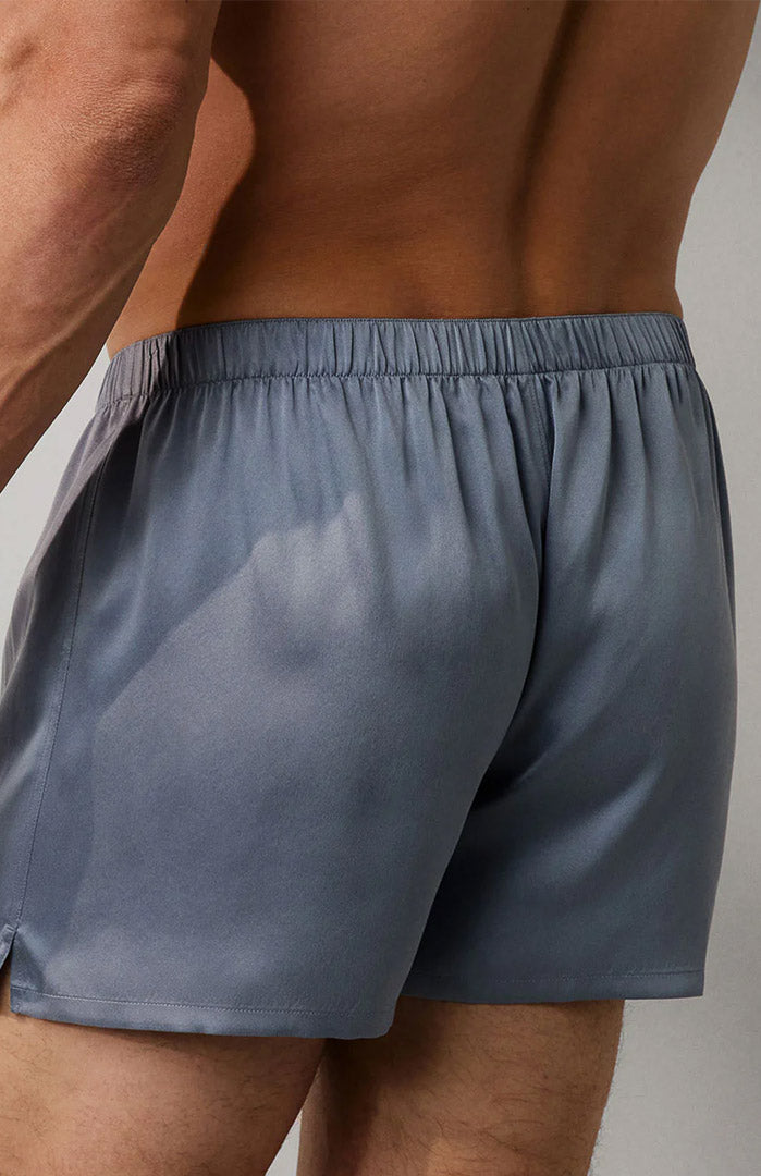 Sky Breeze | Light Blue Satin Boxer Shorts