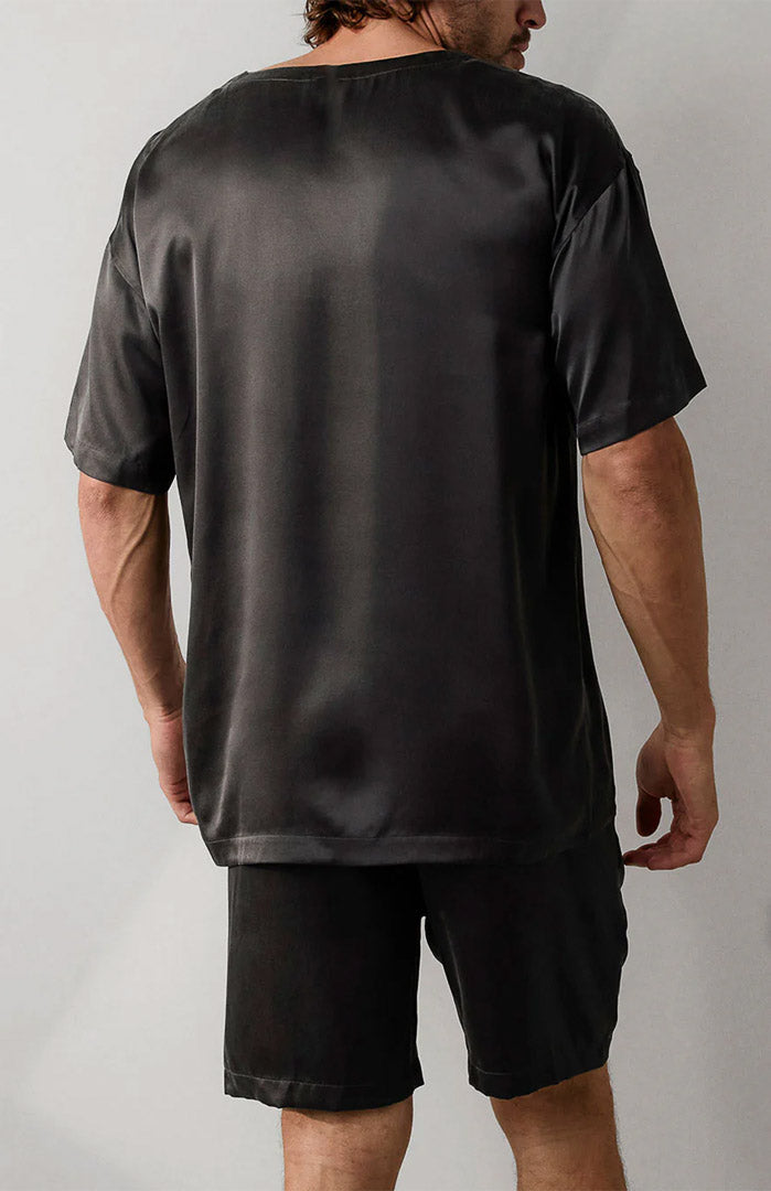Graphite Luxe | Satin Loungewear Shorts Set