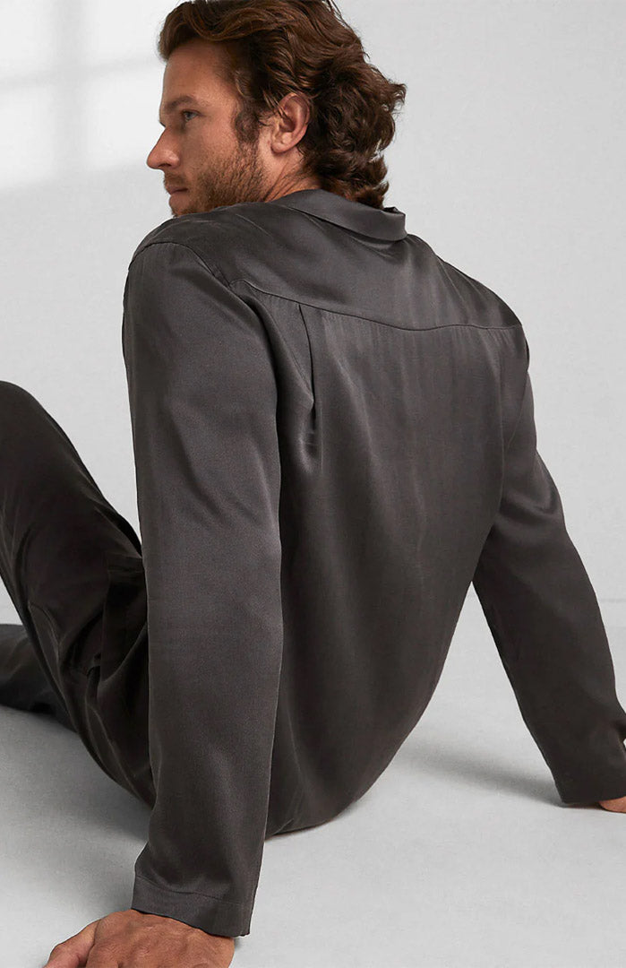Alpha Grey | Satin Loungewear Set