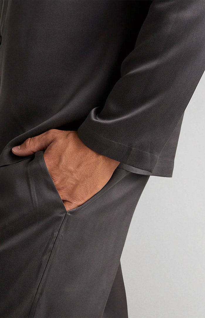 Alpha Grey | Satin Loungewear Set