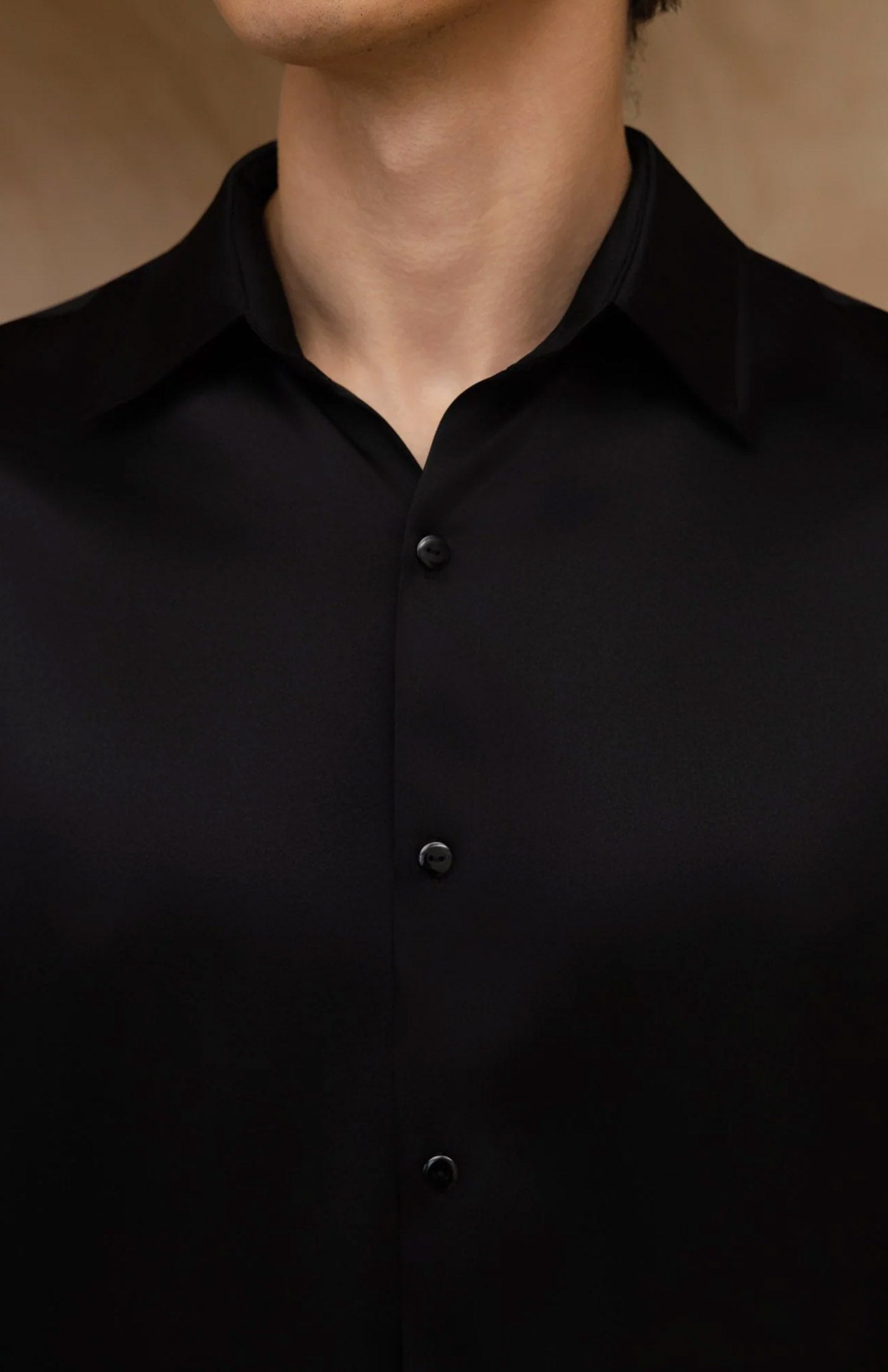 Ultra-Soft Black Satin Formal Shirt | Black Satin Shirt