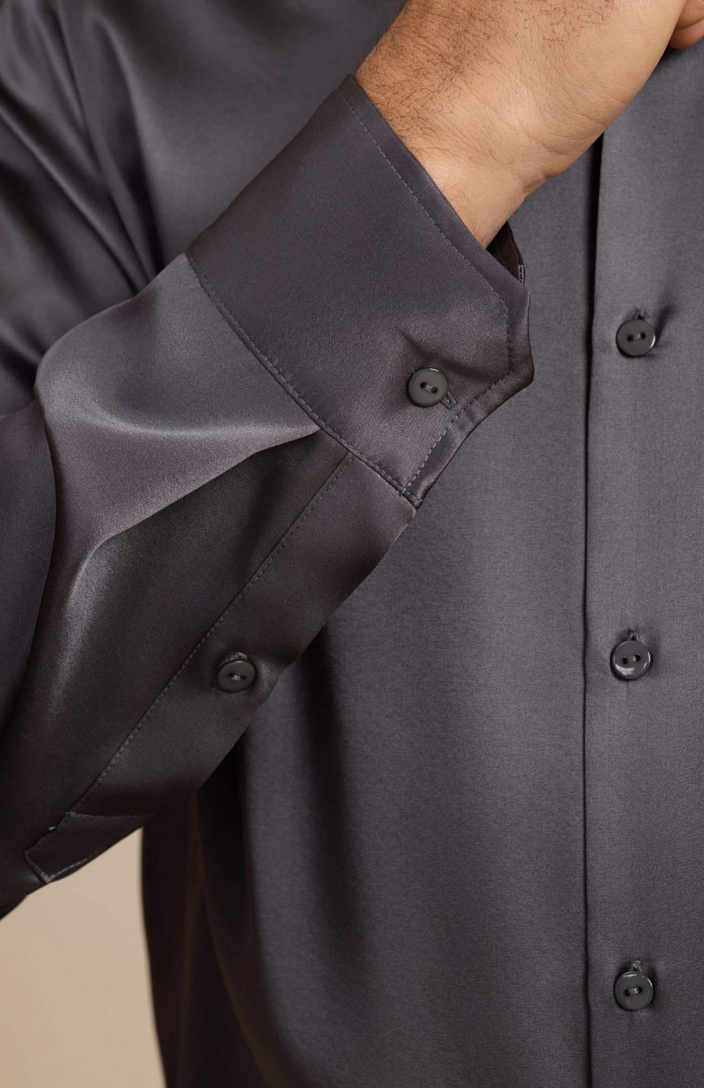 Ultra-Soft Grey Satin Formal Shirt | Satin Shirt