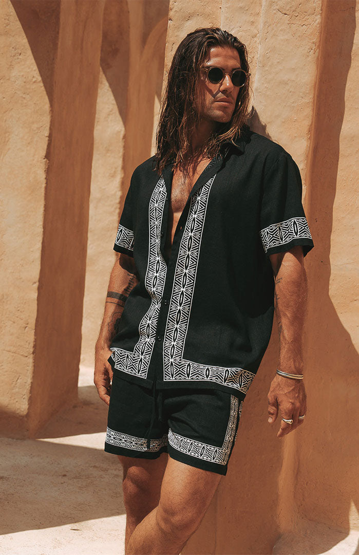 The Black Mosaic | Men’s Luxe Printed Resort Co-ord Set