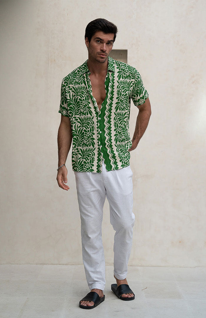 The Green Martini | Men’s Luxe Printed Resort Shirt