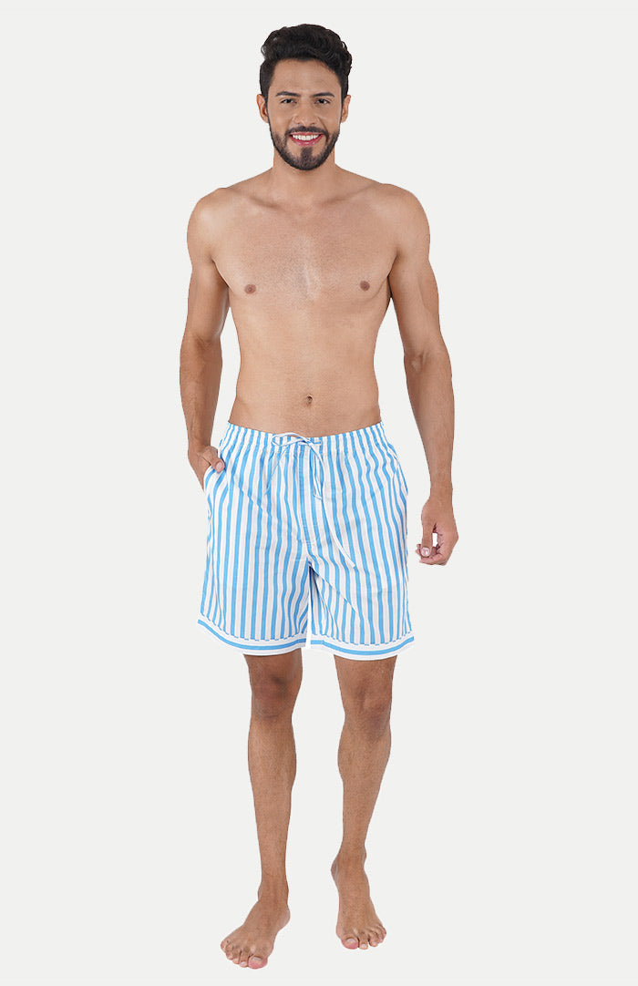 Luxeliv-mens-loungewear-AQUA-blue-striped-shirt--shorts-co-ord-set