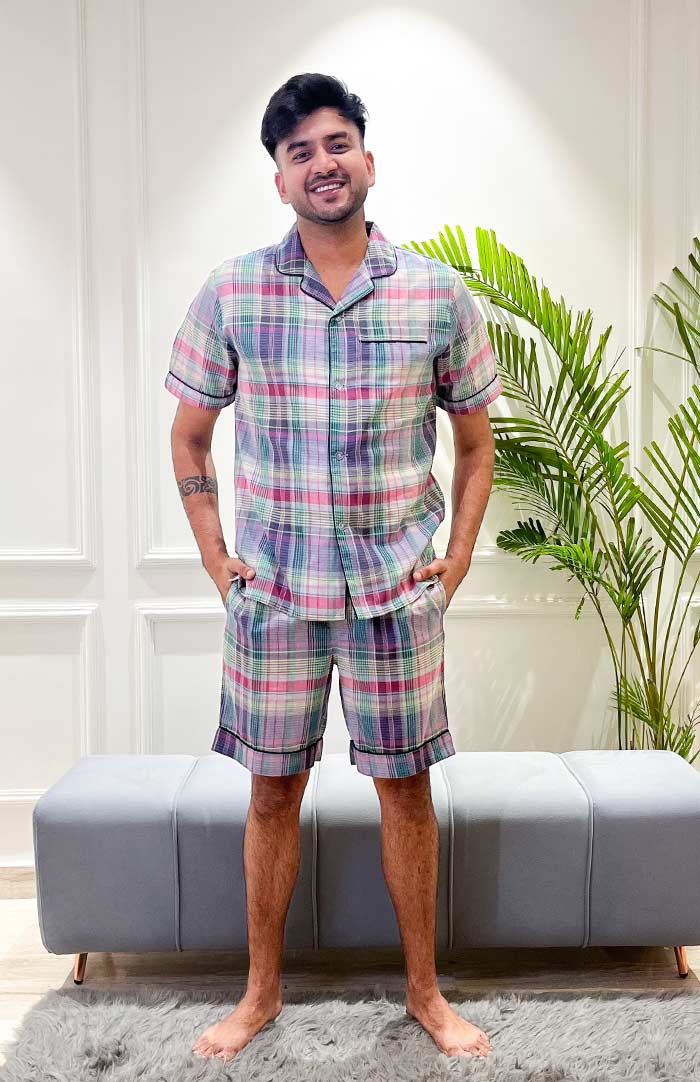 Loungewear shorts set discount mens