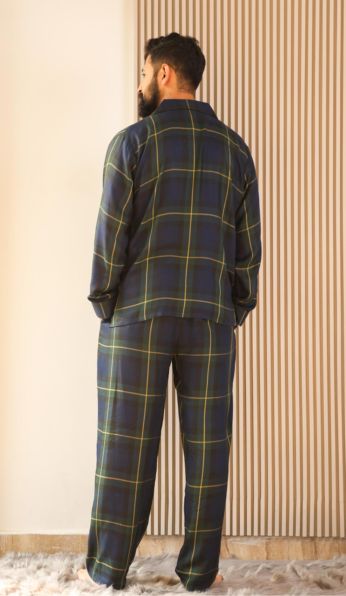 Luxeliv mens loungewear Set Glen Checkered pyjama set