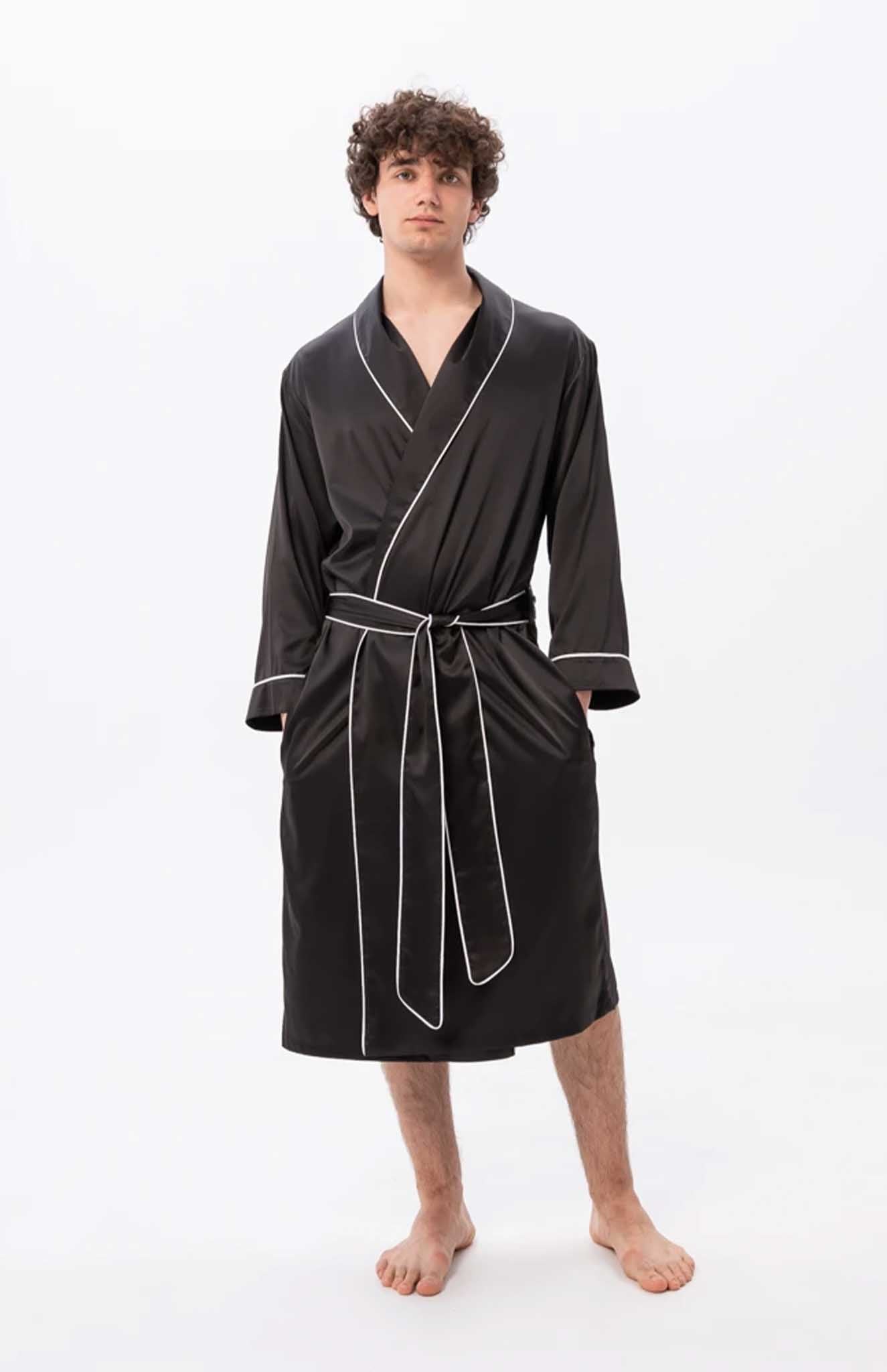 Midnight Mogul  | Black Satin Robe