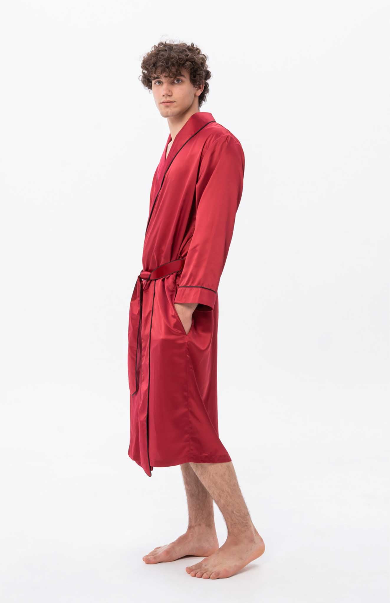 Royale Command | Red Satin Robe