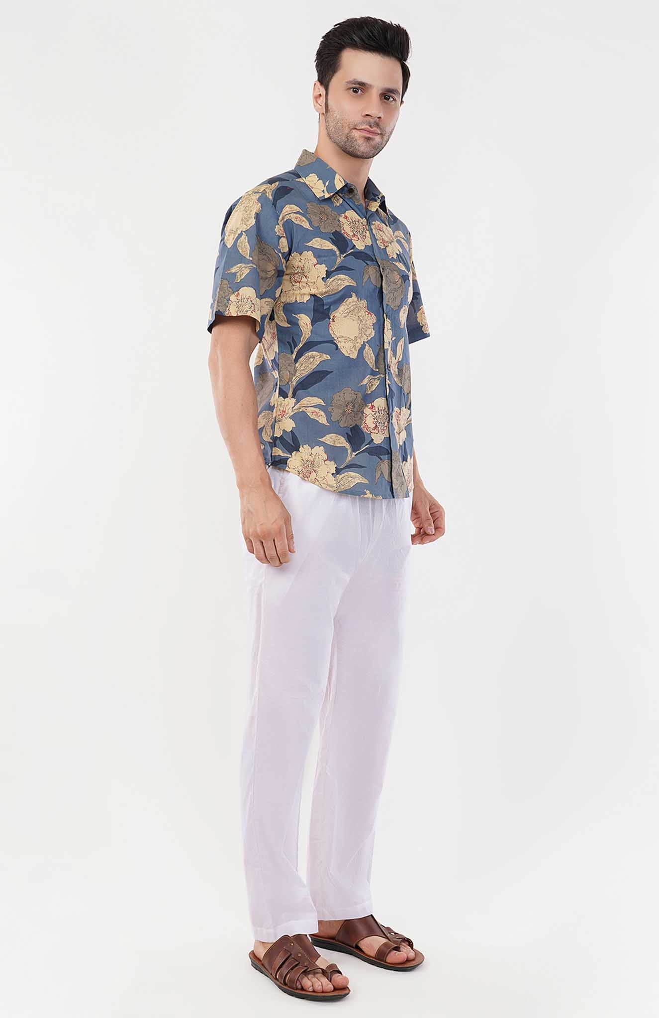 Blue Blossom Breeze | Blue Abstract Print Shirt