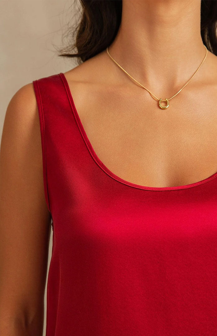 Scarlet Allure | Red Satin Cami & Shorts Set