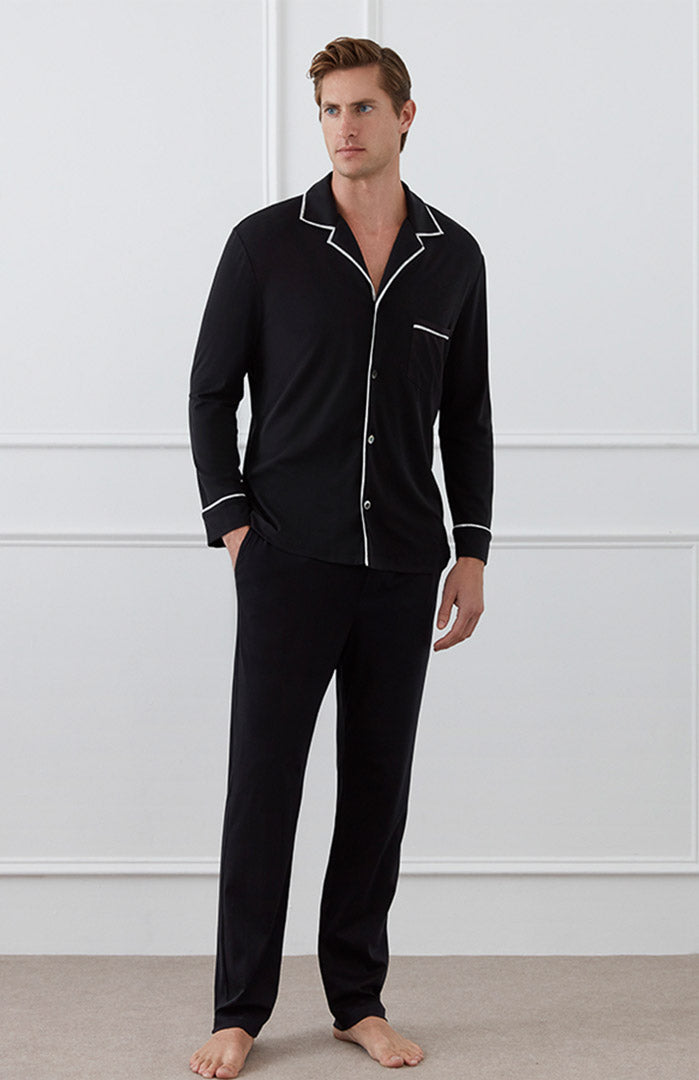 Midnight Black | Ultra-Soft Black Satin Loungewear Set