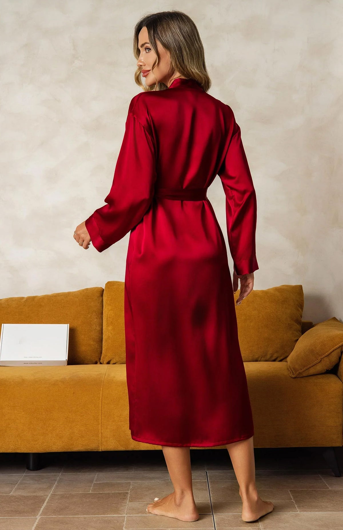 Ruby Opulence | Luxe Satin Wrap Robe
