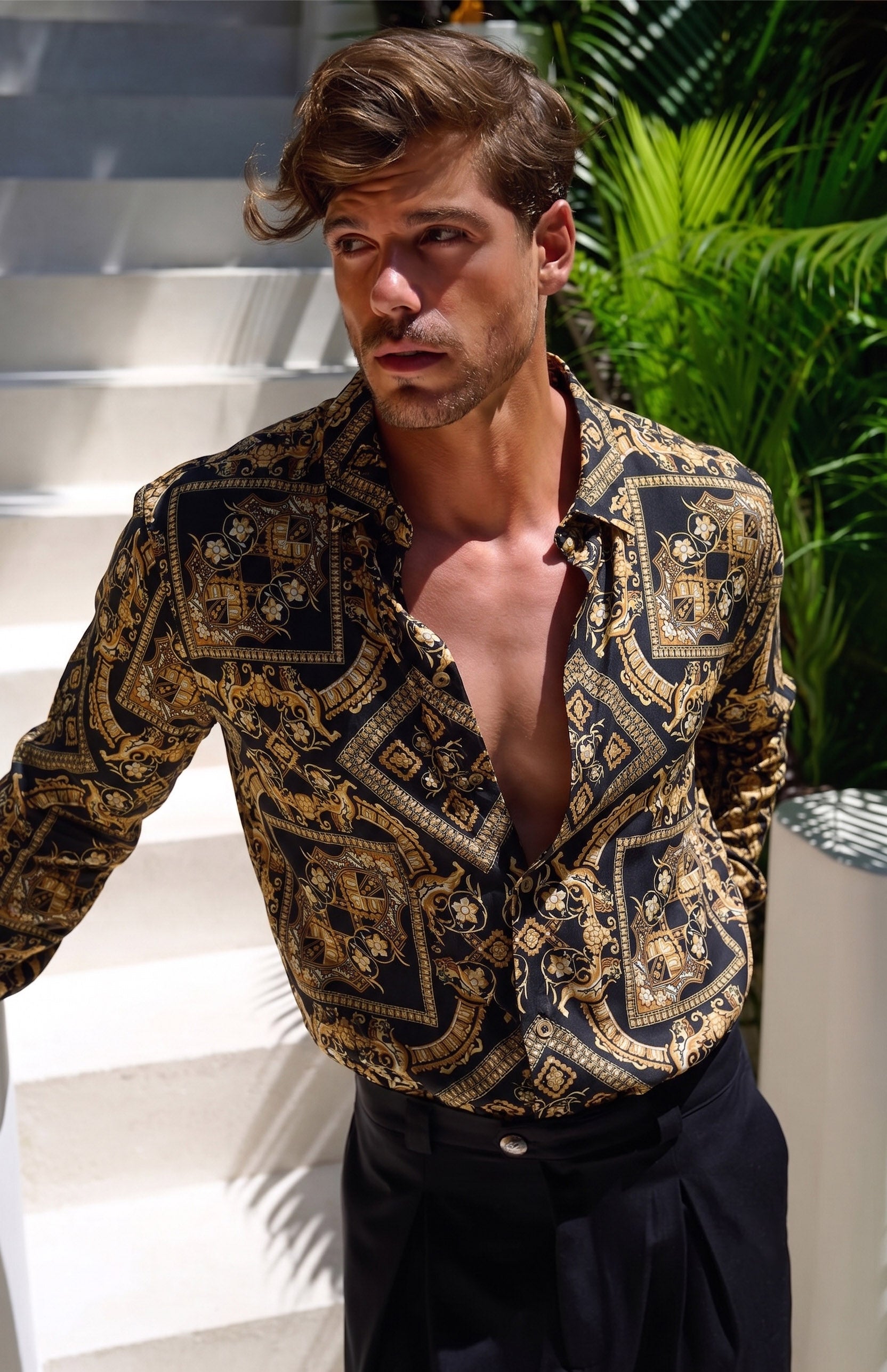 Casa Blanca | Black Printed Shirt