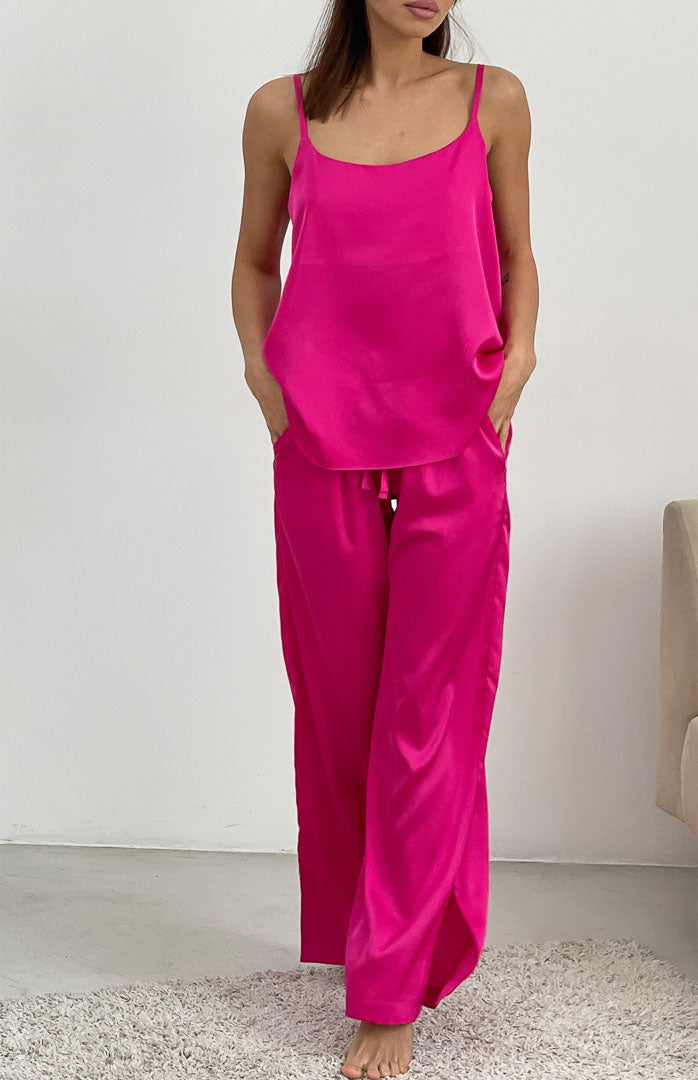 Barbie Pink | Pink Satin Loungewear Set