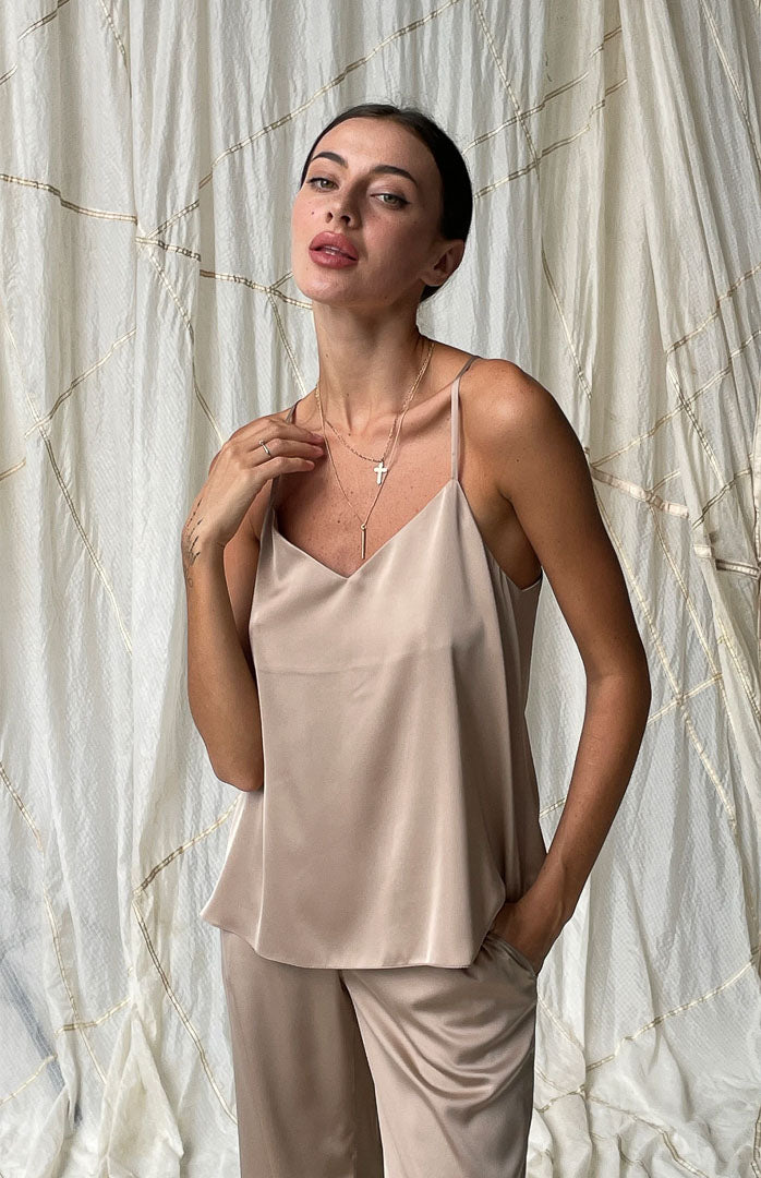 Rose Gold | Satin Loungewear Set