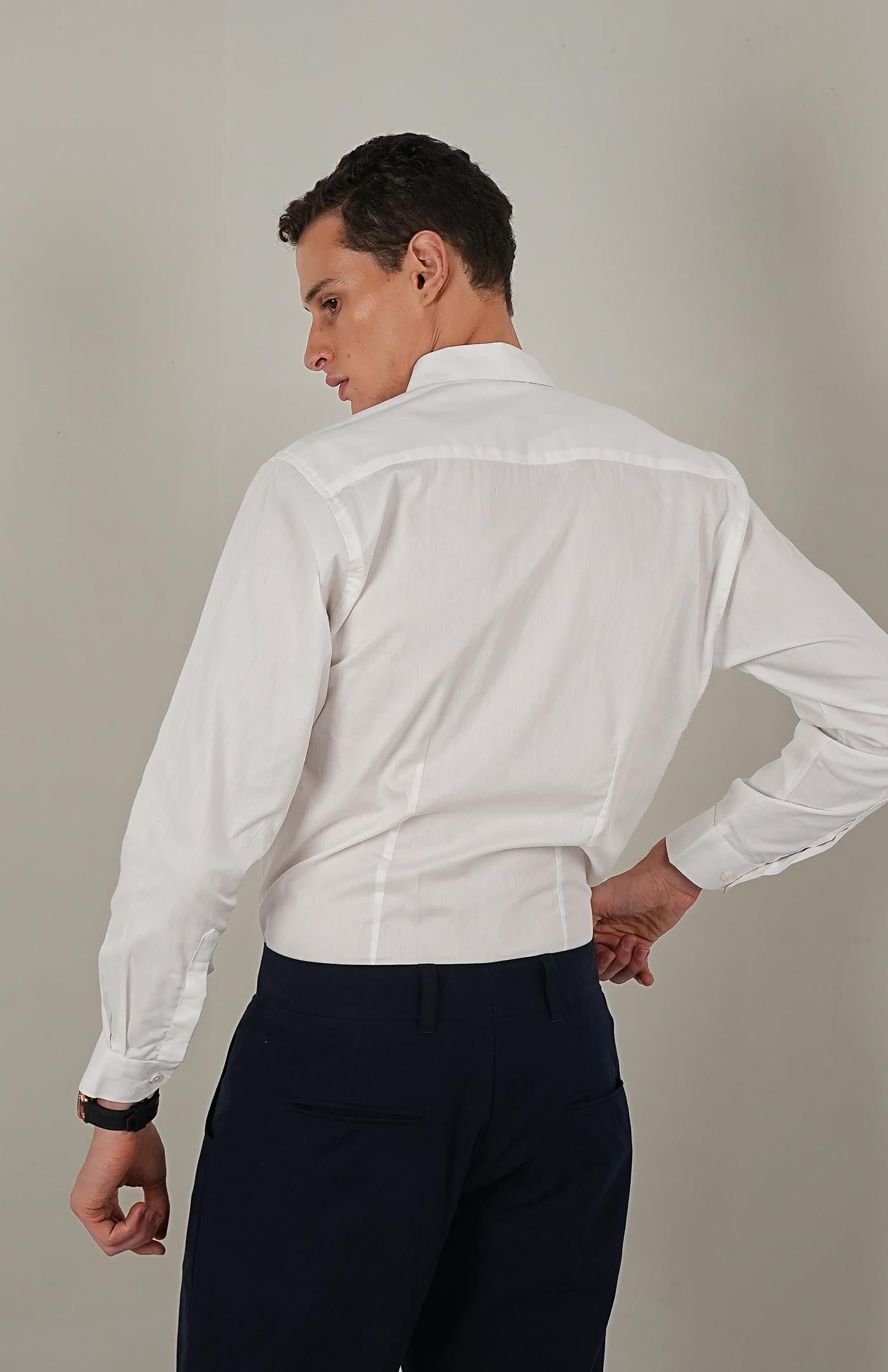 Men's Classic White Formal Cotton Shirt