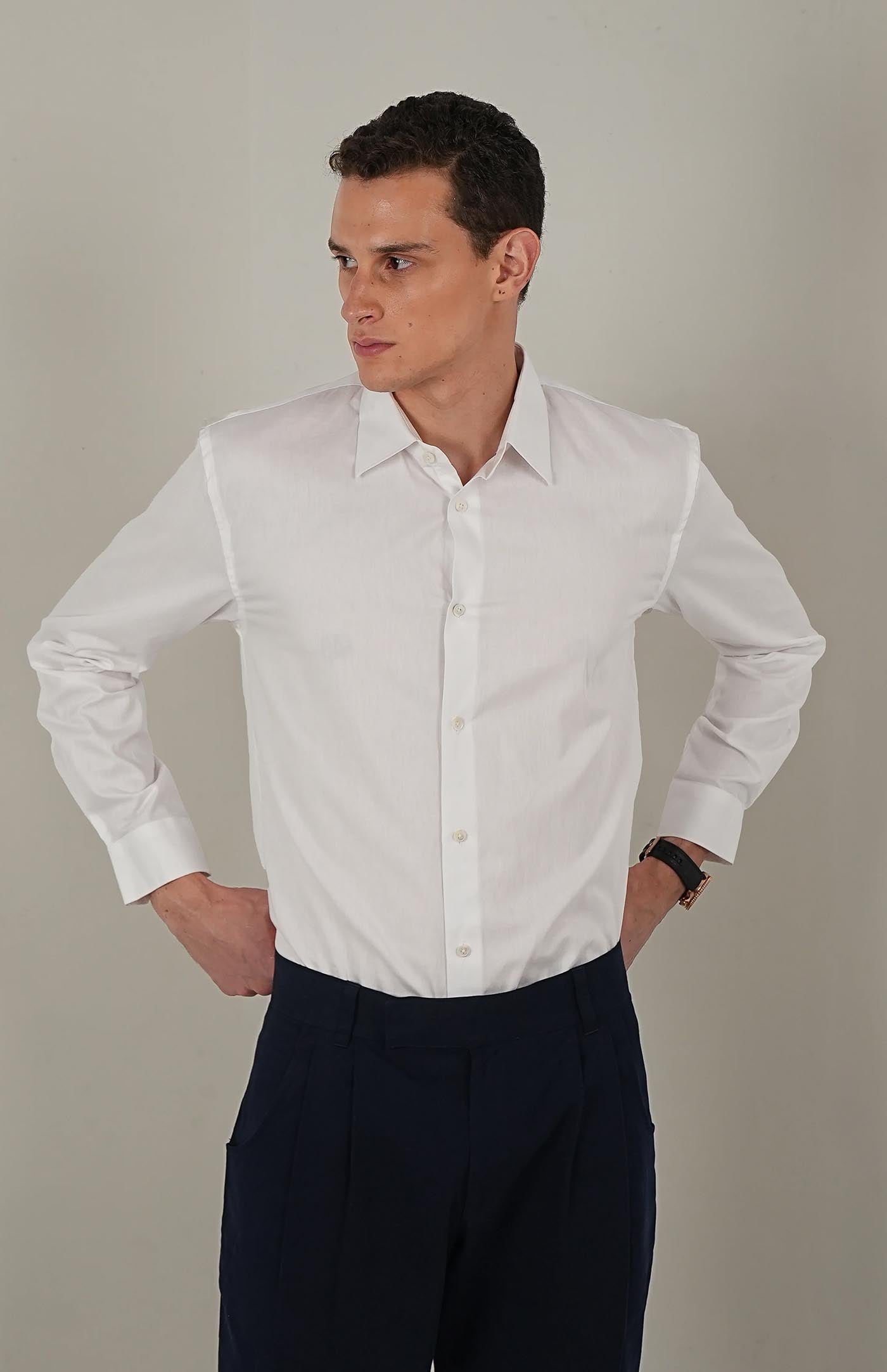 Men's Classic White Formal Cotton Shirt