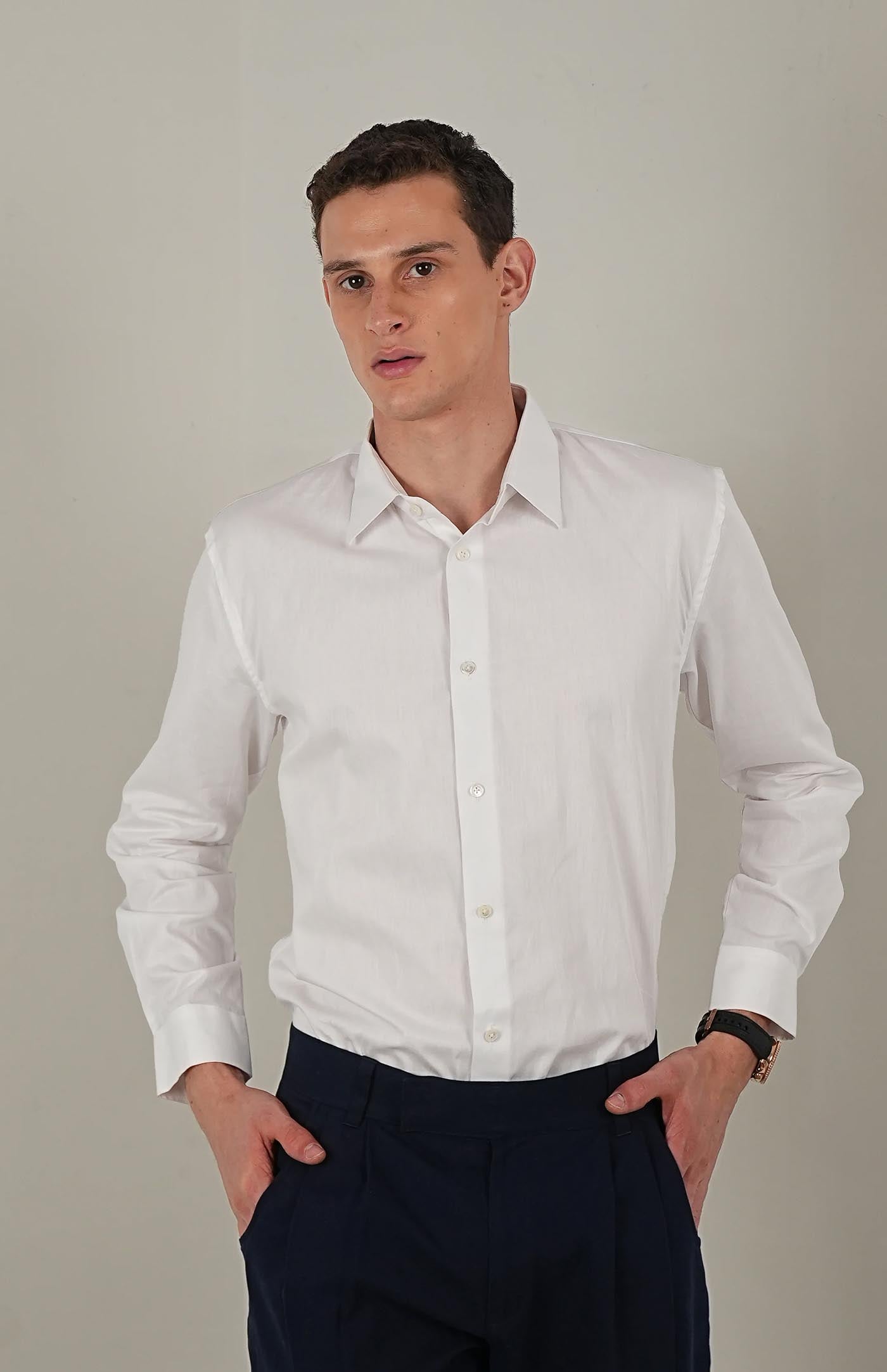 Men's Classic White Formal Cotton Shirt