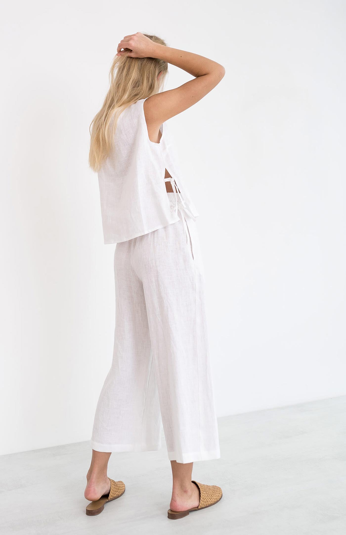 White Summer Co-ord Set | Linen Blend