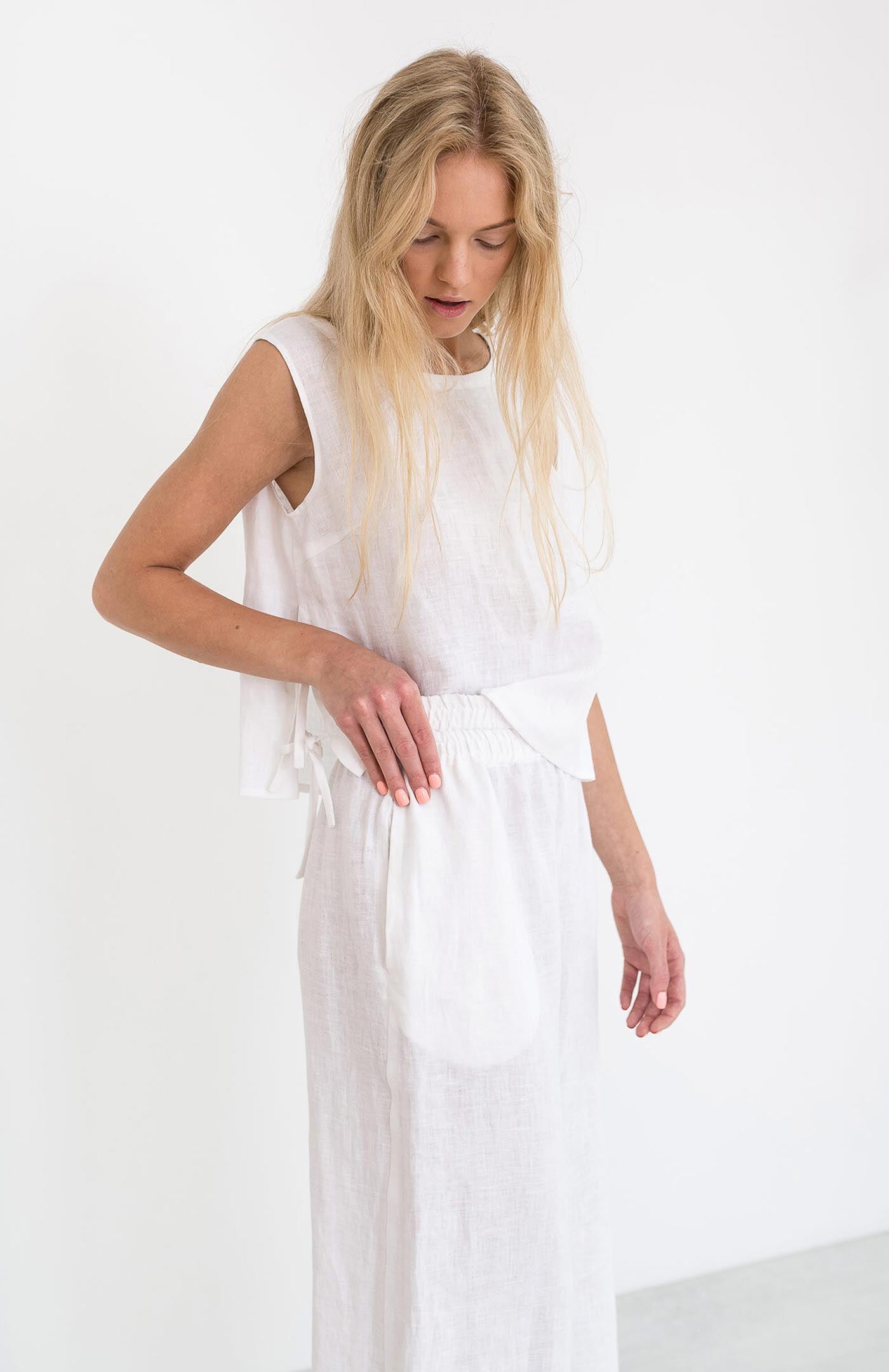 White Summer Co-ord Set | Linen Blend