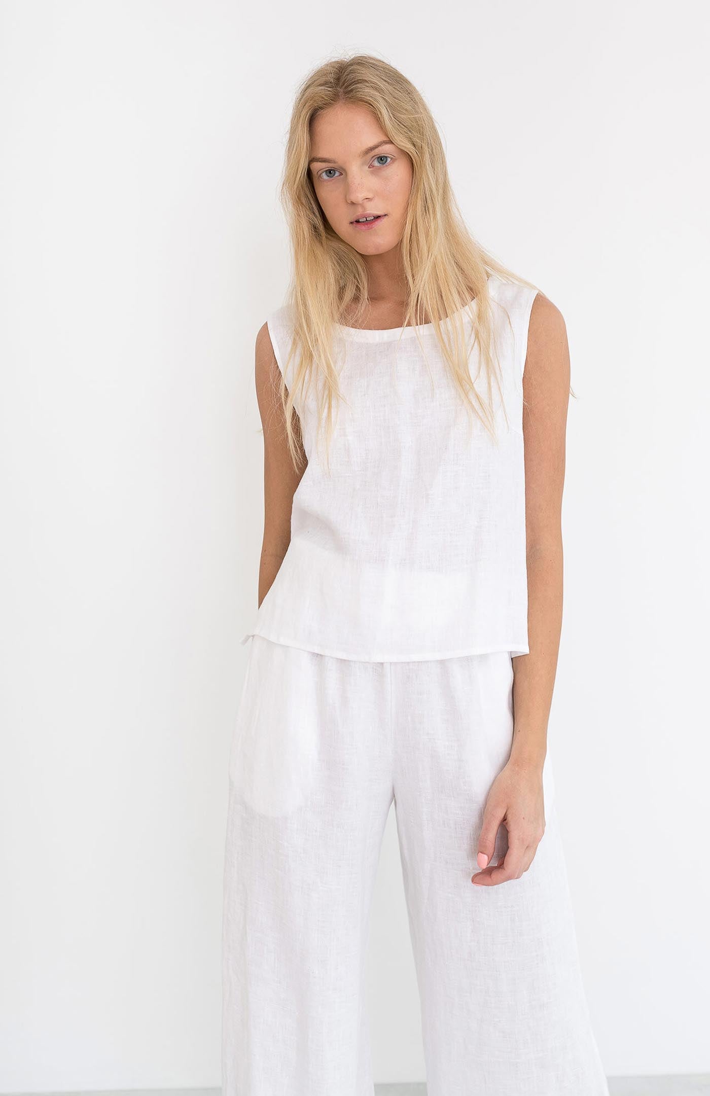 White Summer Co-ord Set | Linen Blend