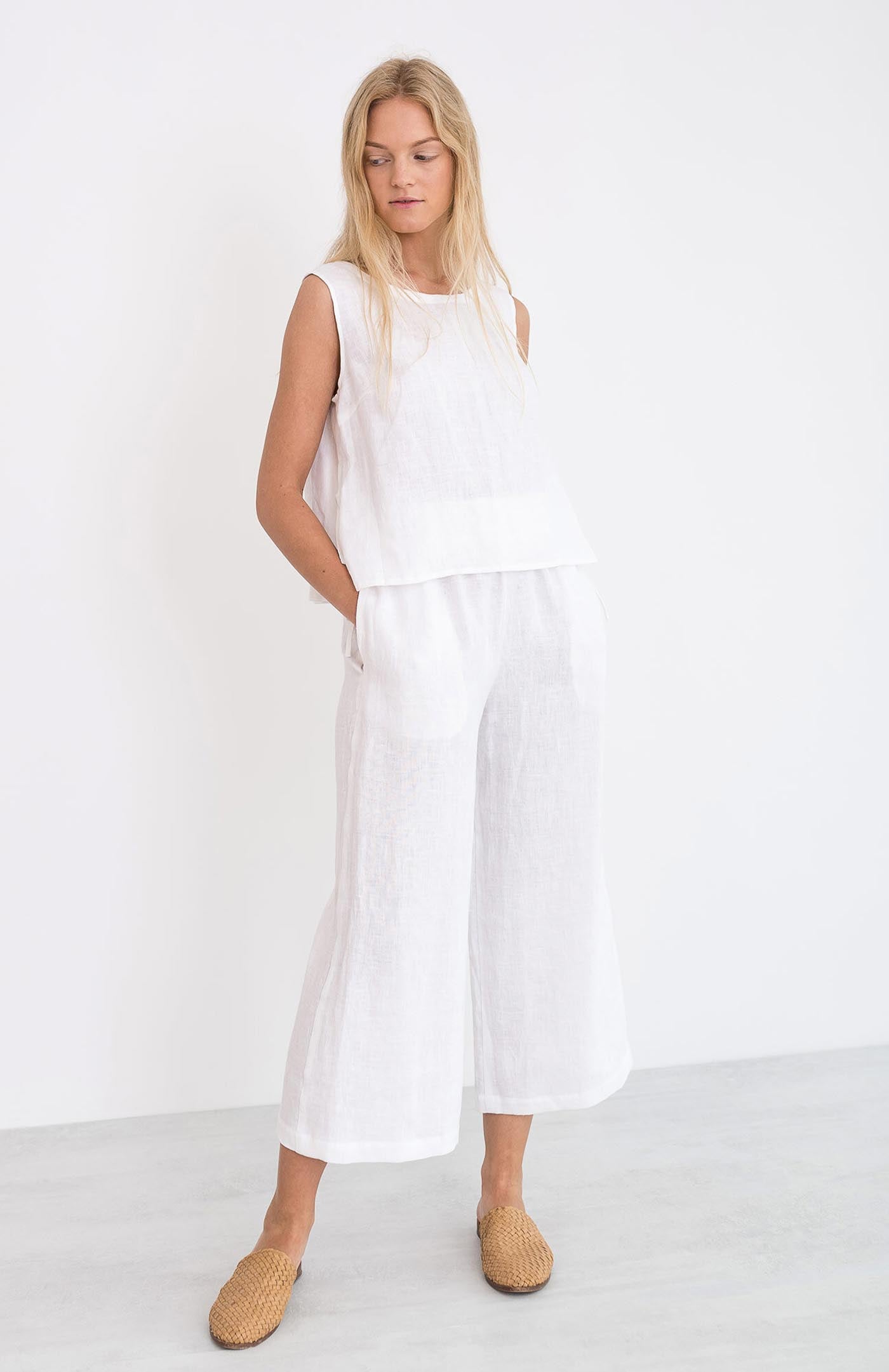 White Summer Co-ord Set | Linen Blend