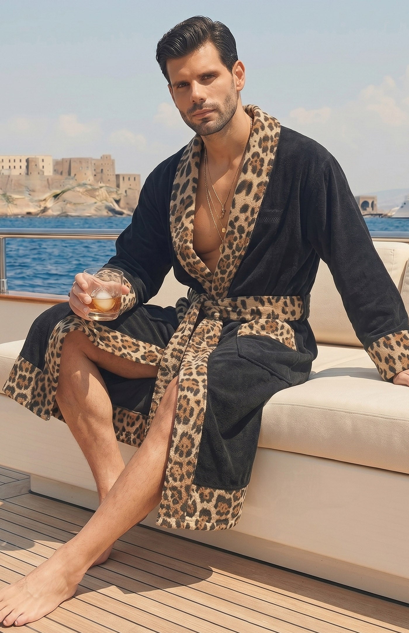 The Black Leopard | Printed Designer Robe