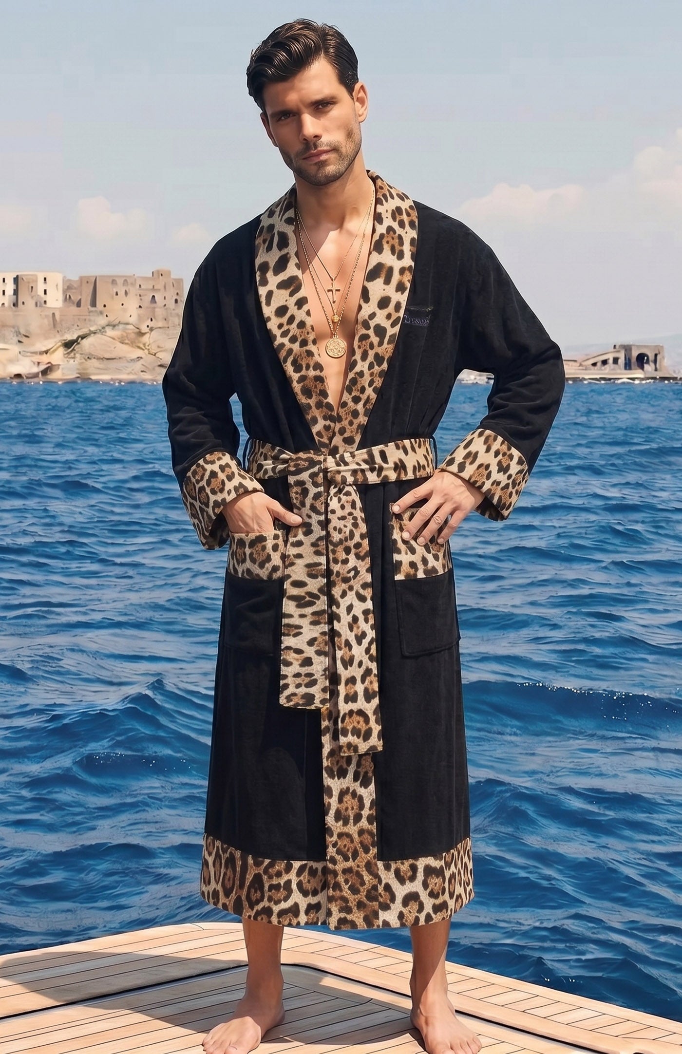 The Black Leopard | Printed Designer Robe