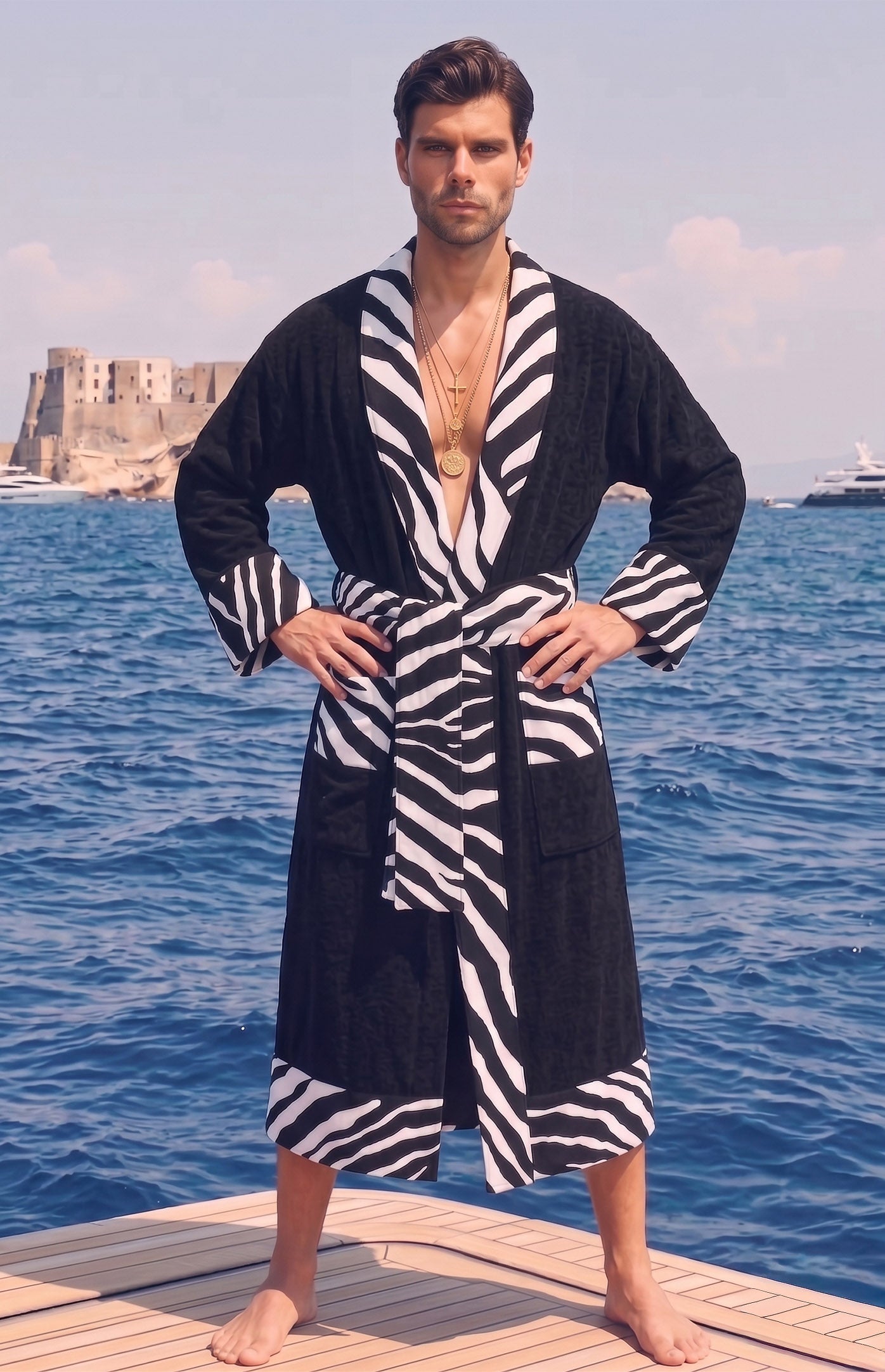 The Onyx Zebra| Printed Designer Robe