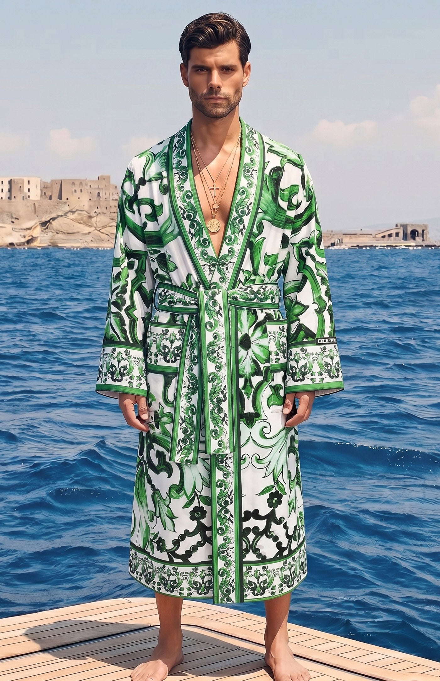 The Emerald Majolica | Printed Designer Robe
