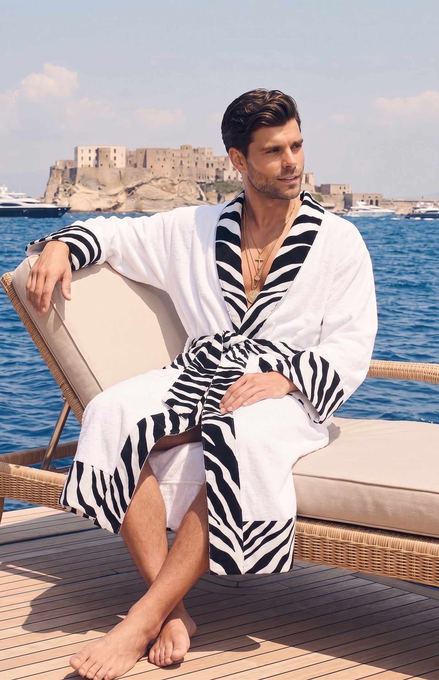 The Ivory Zebra | Printed Designer Robe