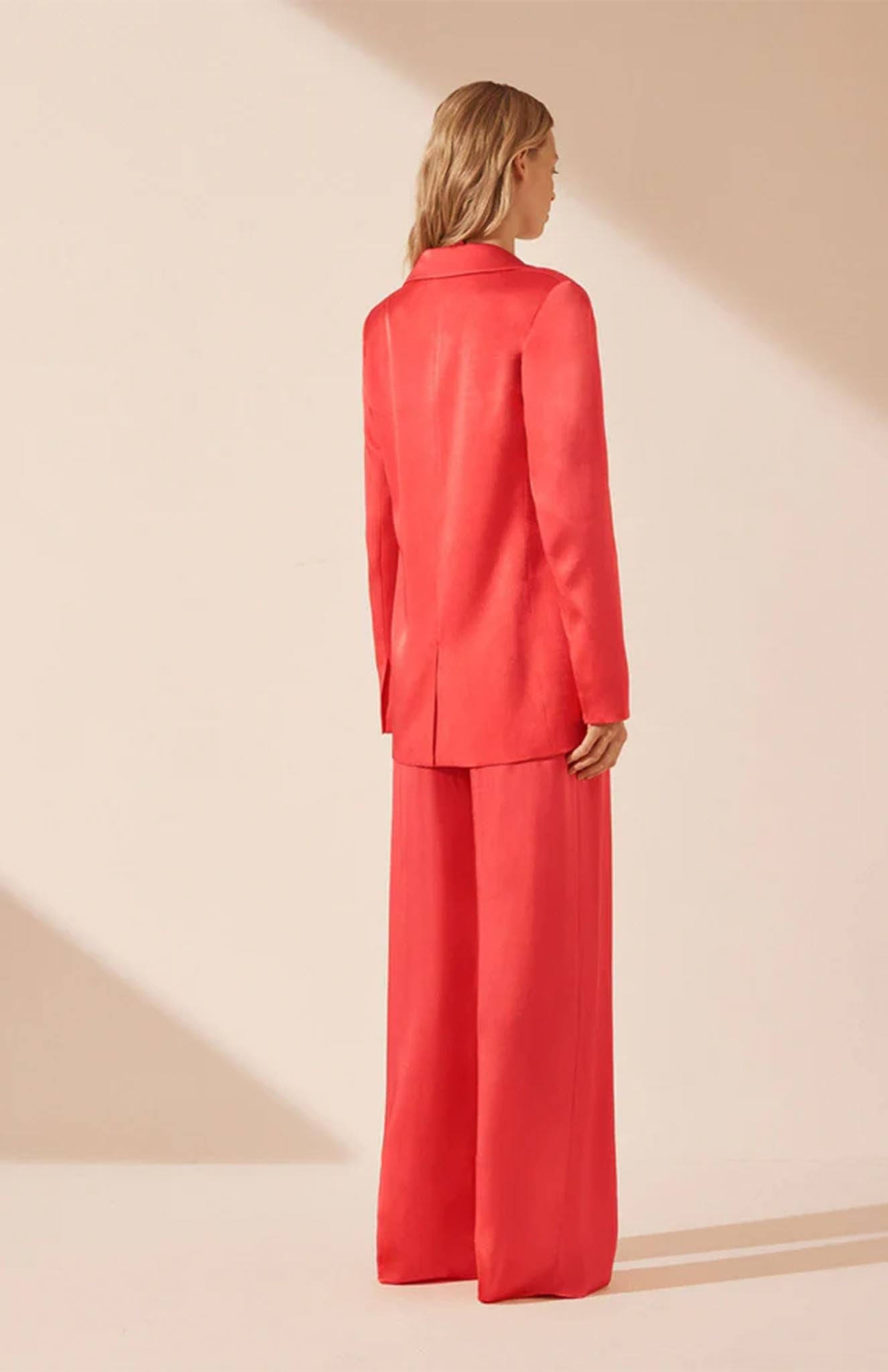 Luxeliv-women-blazer set-co-ord-formal-wear-officewear-red-orange