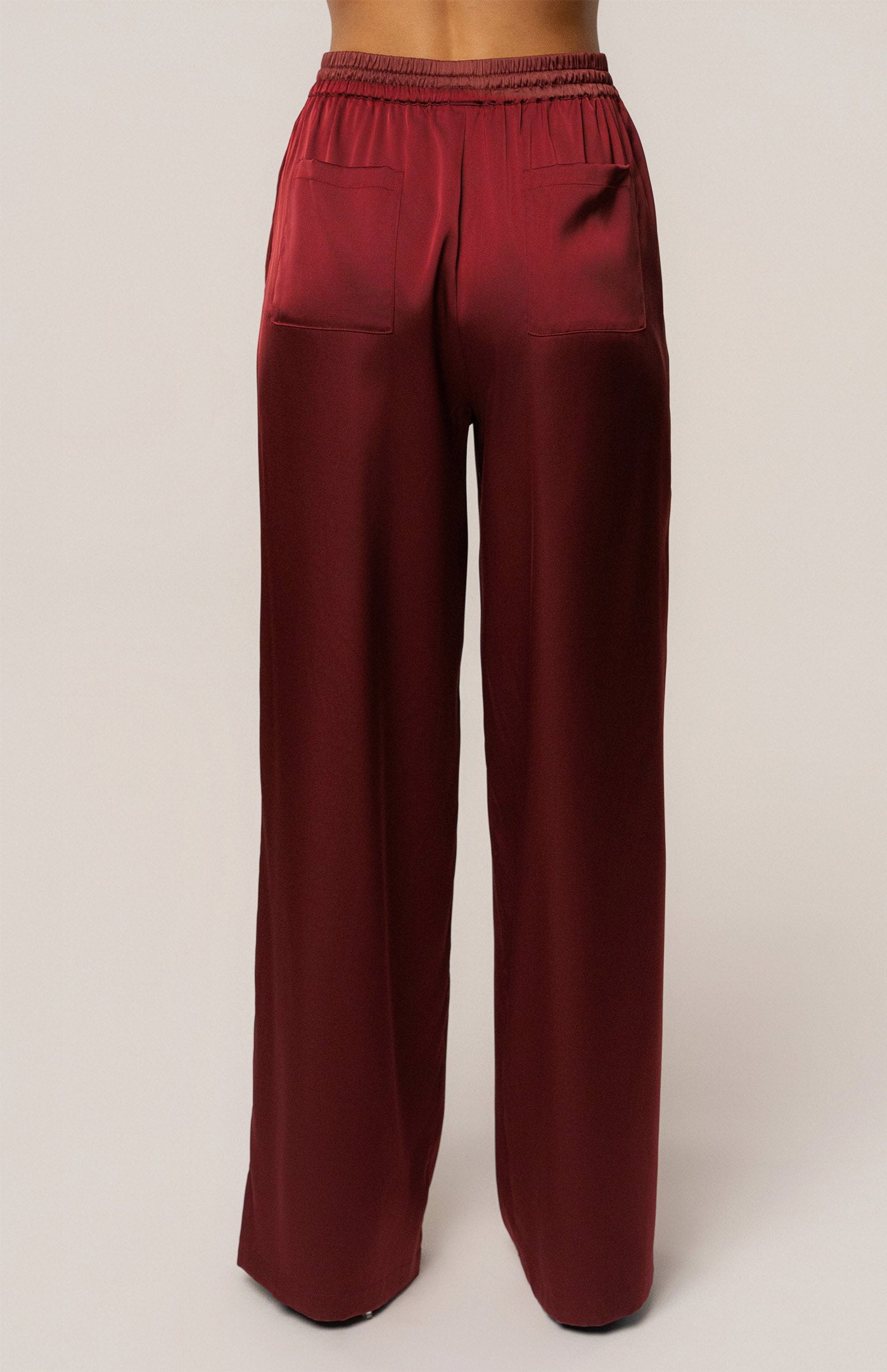 Burgundy Luxe | Tailored Satin Button-Down Co-Ord