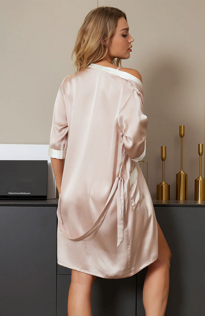 Pink Affair | Pink Romantic Satin Robe for Women