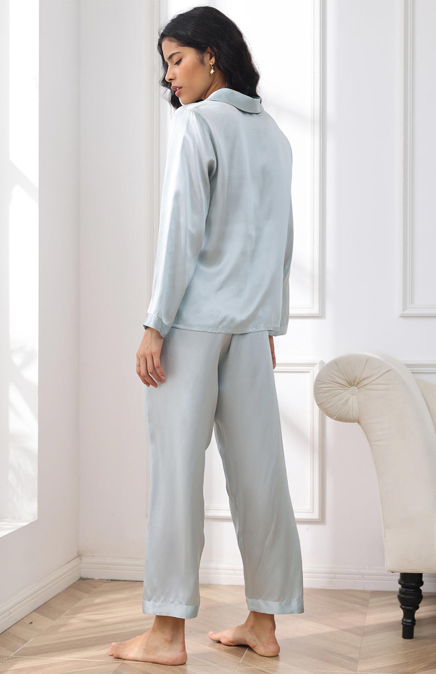 Baby Blue | Satin Loungewear Set Women