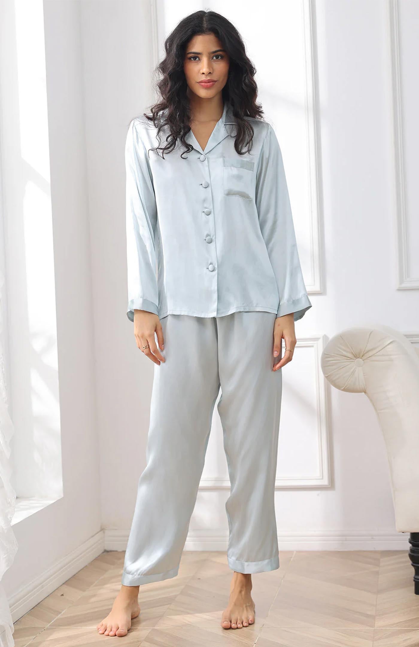 Baby Blue | Satin Loungewear Set Women